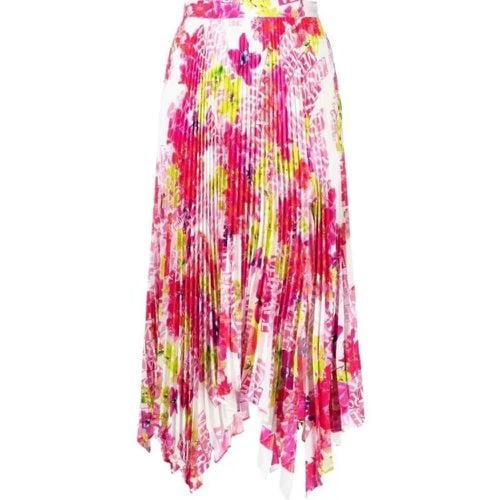 Floral-Print Pleated Skirt - Größe 44 - Versace - Modalova