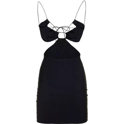 Eva' Short Black Dress With Cut-Out And Rhinestone - Größe ONE SIZE - black - Amazuin - Modalova