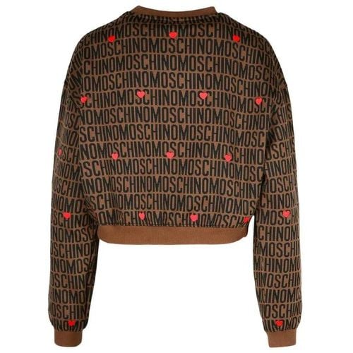 Brown Cotton Blend Sweatshirt - Größe M - Moschino - Modalova