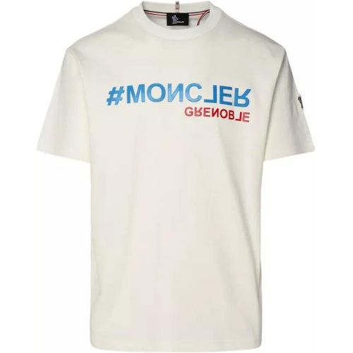 Ivory Cotton T-Shirt - Größe L - Moncler - Modalova