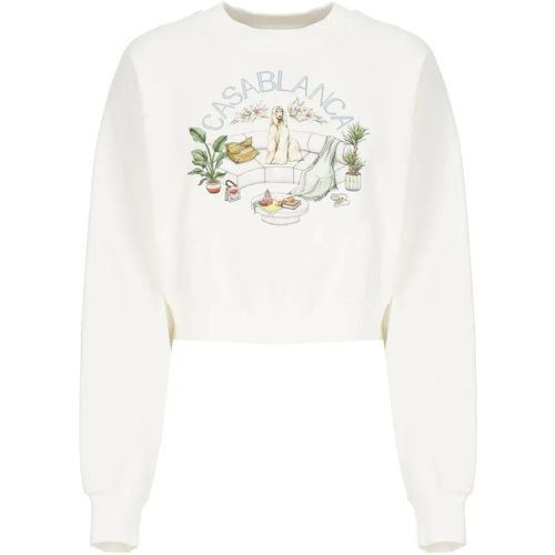 White Sweatshirt With Print - Größe M - weiß - Casablanca - Modalova