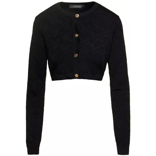 Knit Colour Allover Cardigan - Größe 42 - black - Versace - Modalova