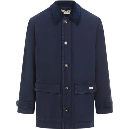 Light Navy-Blue Cotton Coat - Größe 50 - Marni - Modalova