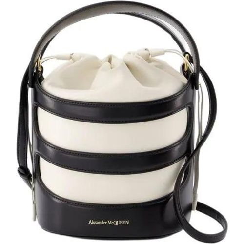 Beuteltaschen - Rise Bag - Leather - Black/Ivory - Gr. unisize - in - für Damen - alexander mcqueen - Modalova