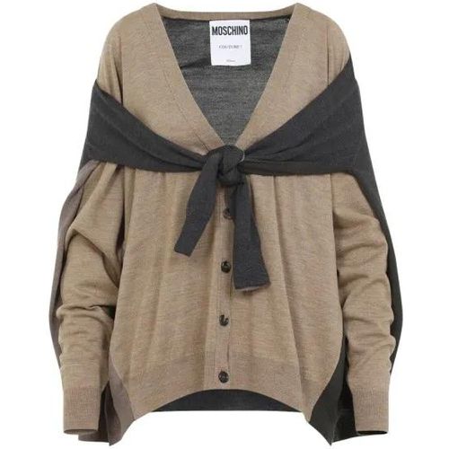 Beige Virgin Wool Cardigan - Größe 40 - Moschino - Modalova