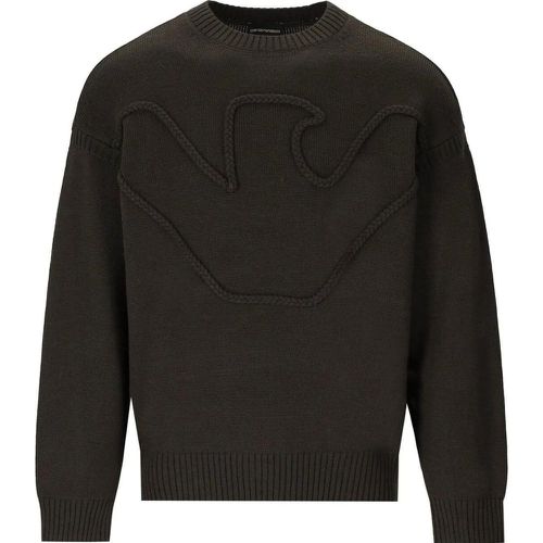 Eagle Military Green Crewneck Jumper Green - Größe M - Emporio Armani - Modalova