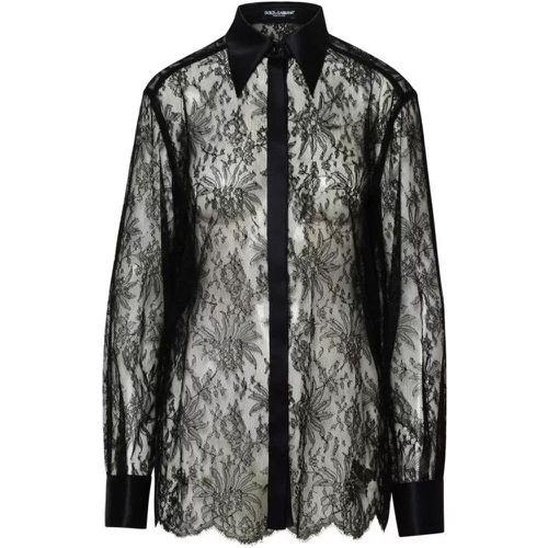 Black Lace Shirt - Größe 42 - gray - Dolce&Gabbana - Modalova