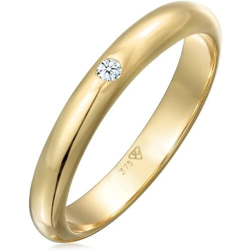 Ringe - Ring Ehering Solitär Diamant 0.03 ct. 375 Gelbgold - Gr. 54 MM - in Weiß - für Damen - Elli - Modalova