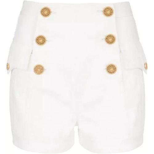 Button Denim Shorts - Größe 36 - white - Balmain - Modalova
