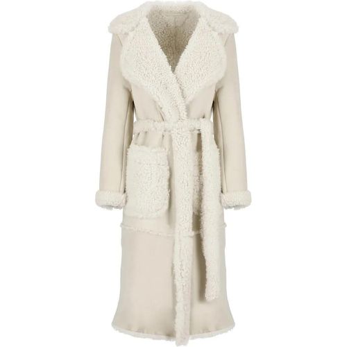 White Leather Coat - Größe 42 - Salvatore Santoro - Modalova