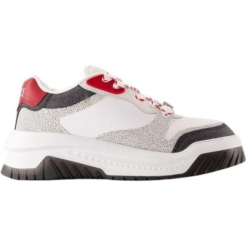 Low-Top Sneaker - Odissea Sneakers - Leather - Black and White - Gr. 40 (EU) - in - für Damen - Versace - Modalova