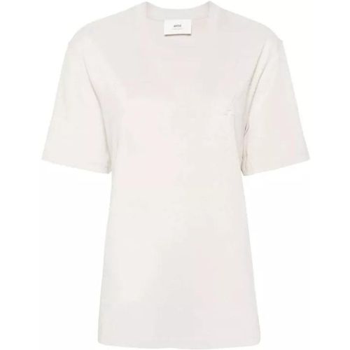 Organic White Cotton T-Shirt - Größe S - white - AMI Paris - Modalova
