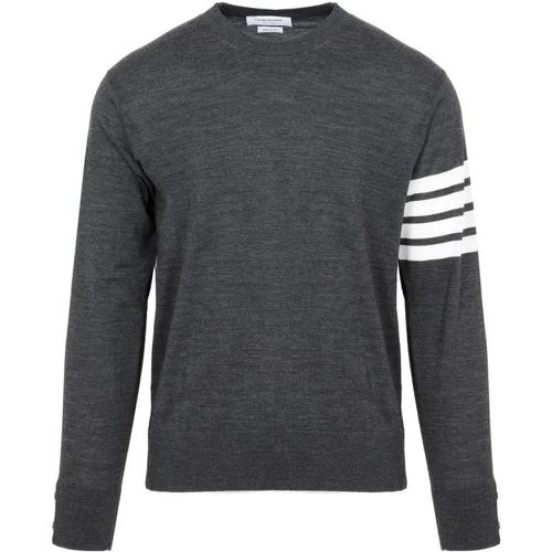 Dark Gray Wool 4-Bar Pullover - Größe 4 - Thom Browne - Modalova