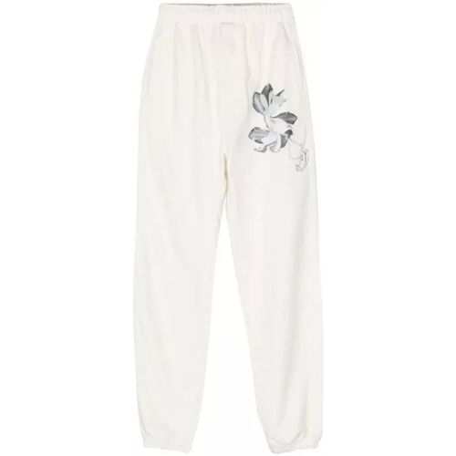 White Flower Print Pants - Größe L - white - Y-3 - Modalova