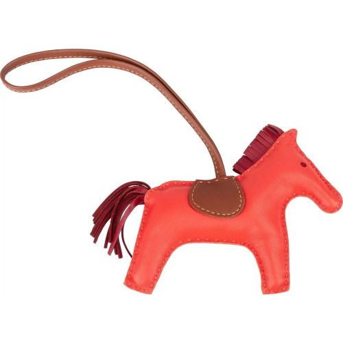 Halskette - Hermes Tricolor Leather Rodeo MM Pendant - Gr. unisize - in Rot - für Damen - Hermès - Modalova