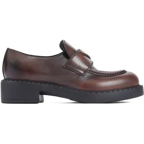 Loafers & Ballerinas - Brown Calf Leather Loafers - Gr. 39,5 (EU) - in - für Damen - Prada - Modalova