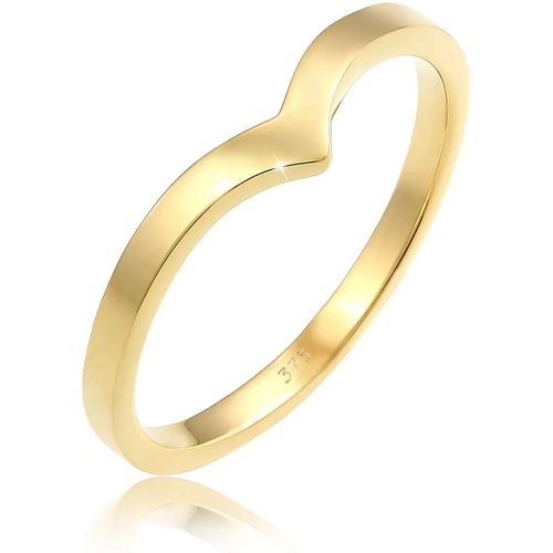 Ringe - Ring V-Form Stapelring Geo Look Modern 375 Gelbgol - Gr. 54 MM - in - für Damen - Elli - Modalova