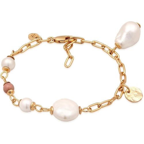 Armband - Armband Süßwasserzuchtperlen Rhodonite 925 Sterlin - Gr. 16 CM - in - für Damen - Elli - Modalova