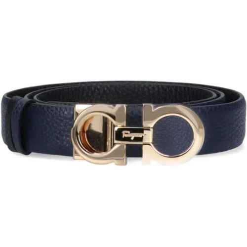 Gürtel - Reversible 'Gancini' Belt – Blue/Black - Gr. 90 - in - für Damen - Salvatore Ferragamo - Modalova
