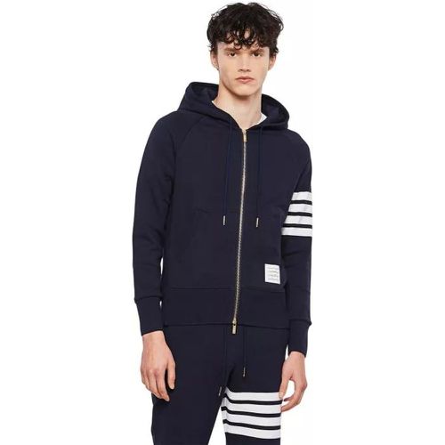 Classic Full Zip Hoodie - Größe 3 - blue - Thom Browne - Modalova