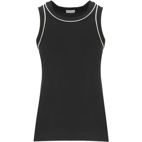 Black Cotton Top - Größe L - BRUNELLO CUCINELLI - Modalova