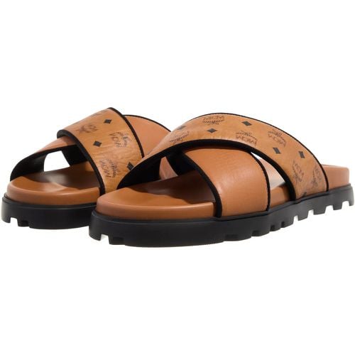 Slipper & Pantoletten - U Col Vst Lthr Mix Flat Sandals Co - Gr. 36 (EU) - in - für Damen - MCM - Modalova