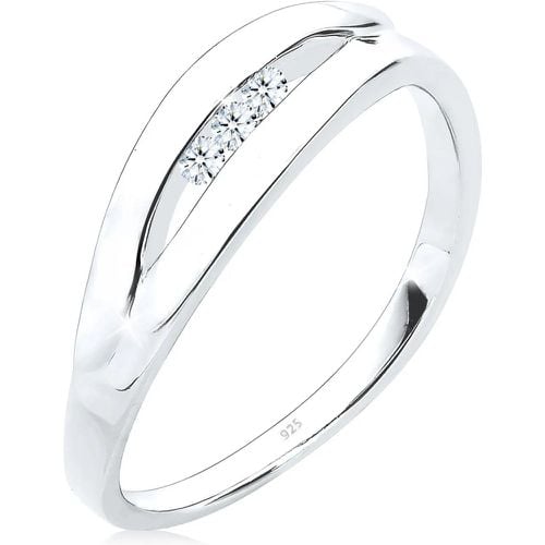 Ringe - Ring Klassisch Trio Diamant (0.09 ct.) 925 Silber - Gr. 54 MM - in Weiß - für Damen - Elli - Modalova