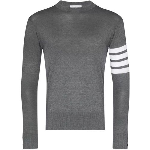 Grey Wool 4-Bar Merino Pullover - Größe 3 - Thom Browne - Modalova