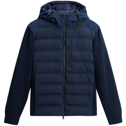 Navy Blue Padded Logo Jacket - Größe XL - Woolrich - Modalova