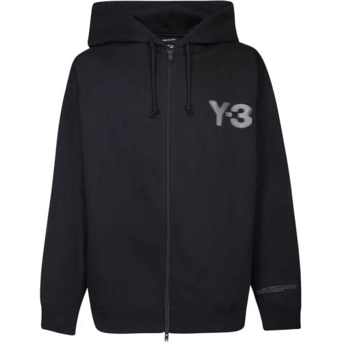 Black Cotton Sweatshirt With Adjustable Hood - Größe M - Adidas Y-3 - Modalova