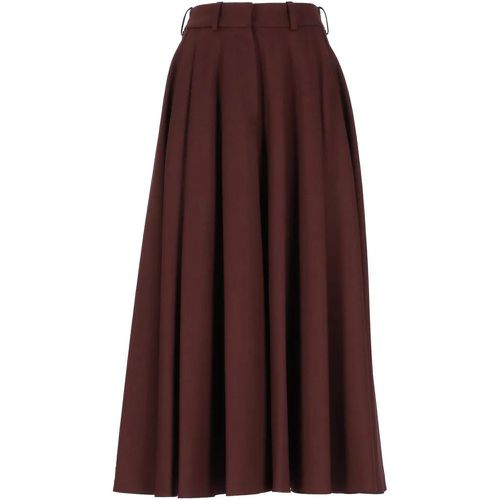 Wool Pleated Skirt - Größe 38 - rot - Elisabetta Franchi - Modalova