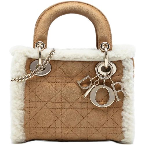 Hobo Bags - Mini Suede Cannage with Shearling Trim Lady Dior - Gr. unisize - in - für Damen - Christian Dior - Modalova