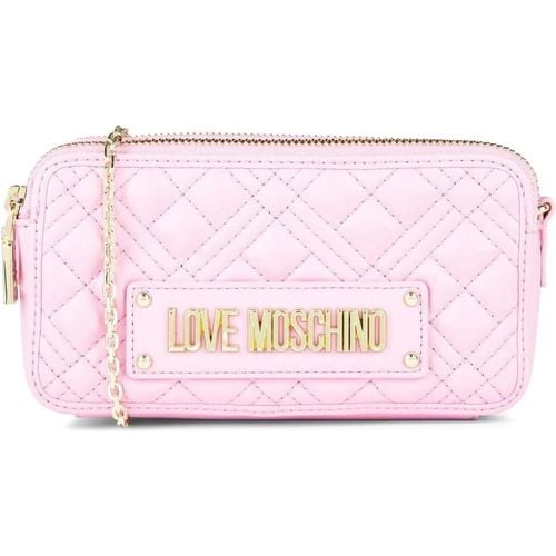 Totes & Shopper - Super Quilted Logo Crossbody Bag - Gr. unisize - in Gold - für Damen - Moschino - Modalova