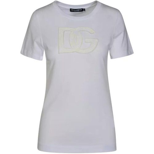White Cotton T-Shirt - Größe 38 - white - Dolce&Gabbana - Modalova