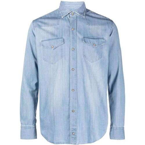 Texas Long-Sleeve Chambray Denim Shirt - Größe 46 - Eleventy - Modalova