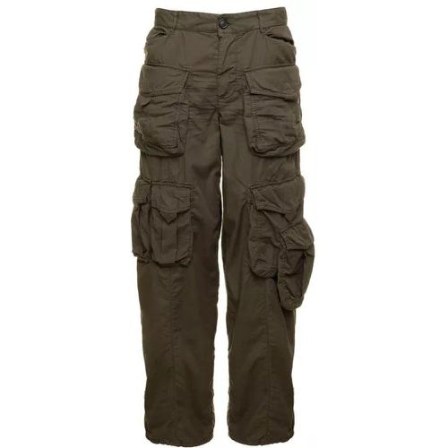 Military Green Low Waisted Cargo Pants With Brande - Größe 38 - green - Dsquared2 - Modalova