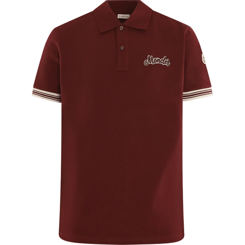 Heren Varsity Logo Polo Rood - Größe L - Moncler - Modalova