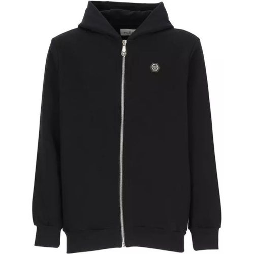 Black Cotton Sweatshirt - Größe L - black - Philipp Plein - Modalova