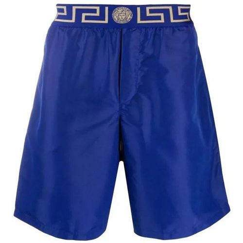 Greca Border Knee-Length Swim Shorts - Größe 4 - blue - Versace - Modalova