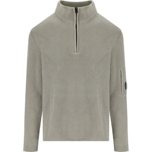 C.P. COMPANY HALF RIB VINTAGE KHAKI PULLOVER - Größe L - CP Company - Modalova