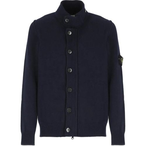 Blue Wool Cardigan - Größe L - blau - Stone Island - Modalova