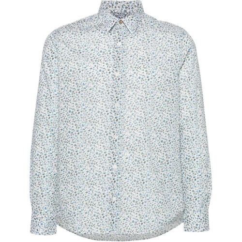 White Floral Print Cotton Shirt - Größe L - Paul Smith - Modalova