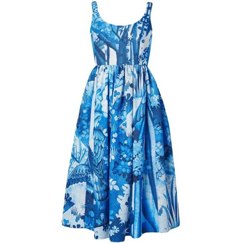 Blue Floral Printed Dress - Größe 12 - blau - Erdem - Modalova