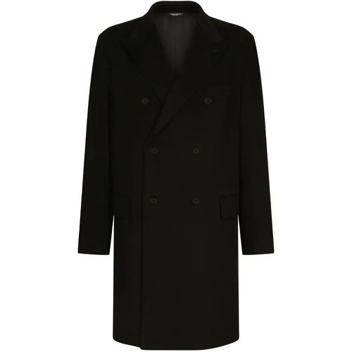 Double-Breasted Coat - Größe 48 - schwarz - Dolce&Gabbana - Modalova