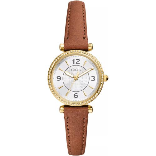 Uhr - Carlie Three-Hand Medium LiteHide™ Leather Watch - Gr. unisize - in Braun - für Damen - Fossil - Modalova