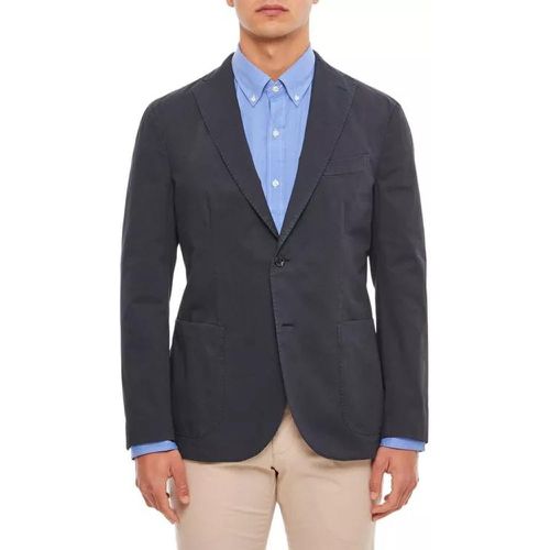 Single-Breasted Jacket In Stretch Cotton Twill, 2 - Größe 54 - blue - Boglioli - Modalova