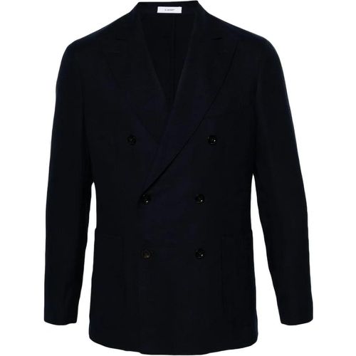 Navy Blue Cotton Jacket - Größe 58 - blau - Boglioli - Modalova