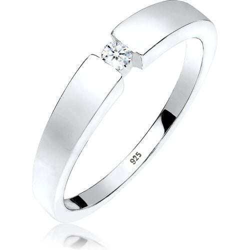 Ringe - Ring Klassisch Bandring Diamant 0.06 ct. 925 Silbe - Gr. 54 MM - in Weiß - für Damen - Elli - Modalova