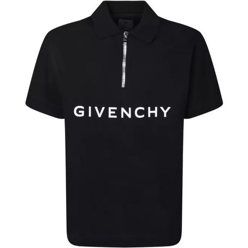 Cotton Zipper Polo Shirt With Oversized Fit - Größe M - black - Givenchy - Modalova