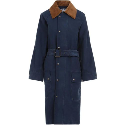 Indigo Blue Cotton Coat - Größe 36 - Loewe - Modalova